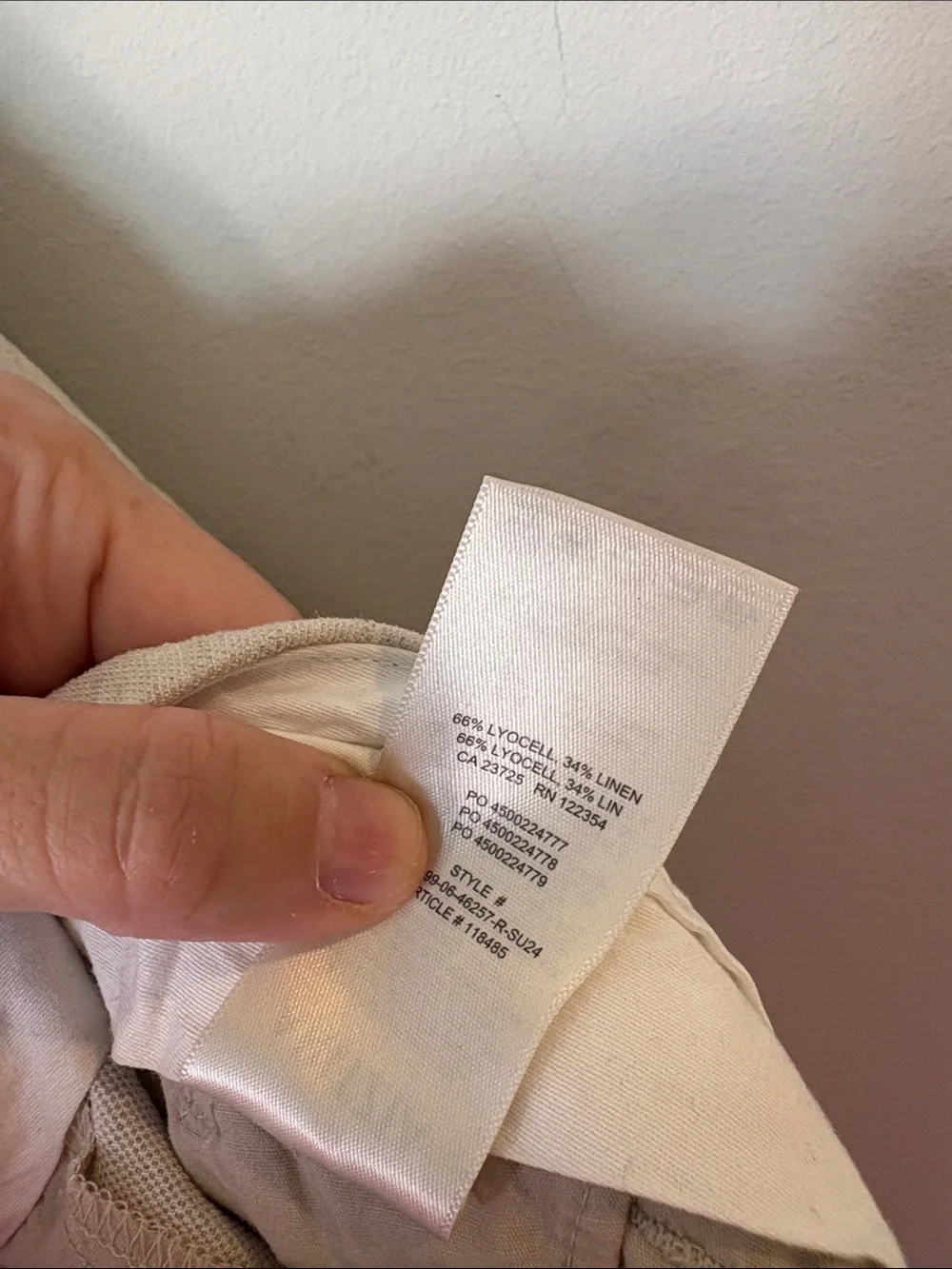 Aritzia Effortless Linen Wide Leg Pant in Tan-Taupe Sz XS short